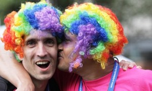The gay pride parade in Manchester on Saturday